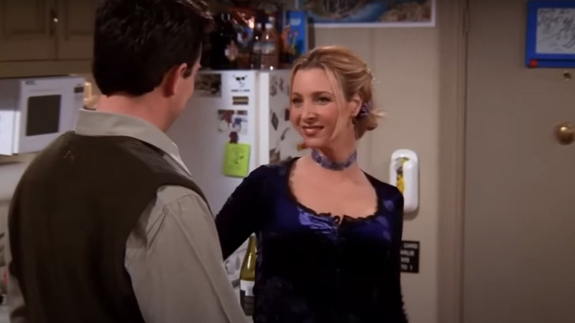 Phoebe dances to Makin' A Plan while getting Chandler to confess his relationship (Image via YouTube/Friends)